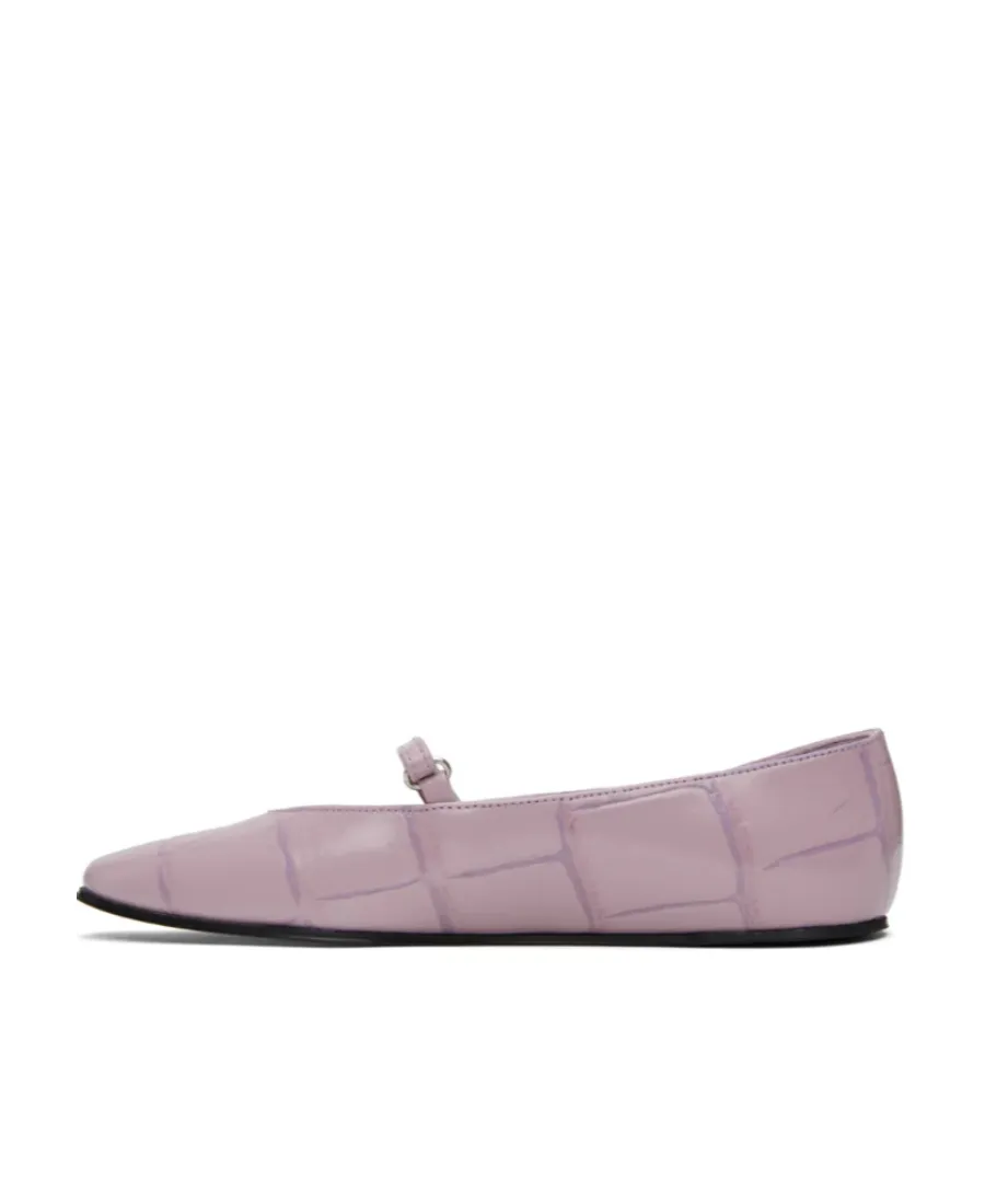 Crocodile Embossed Ballet Shoes