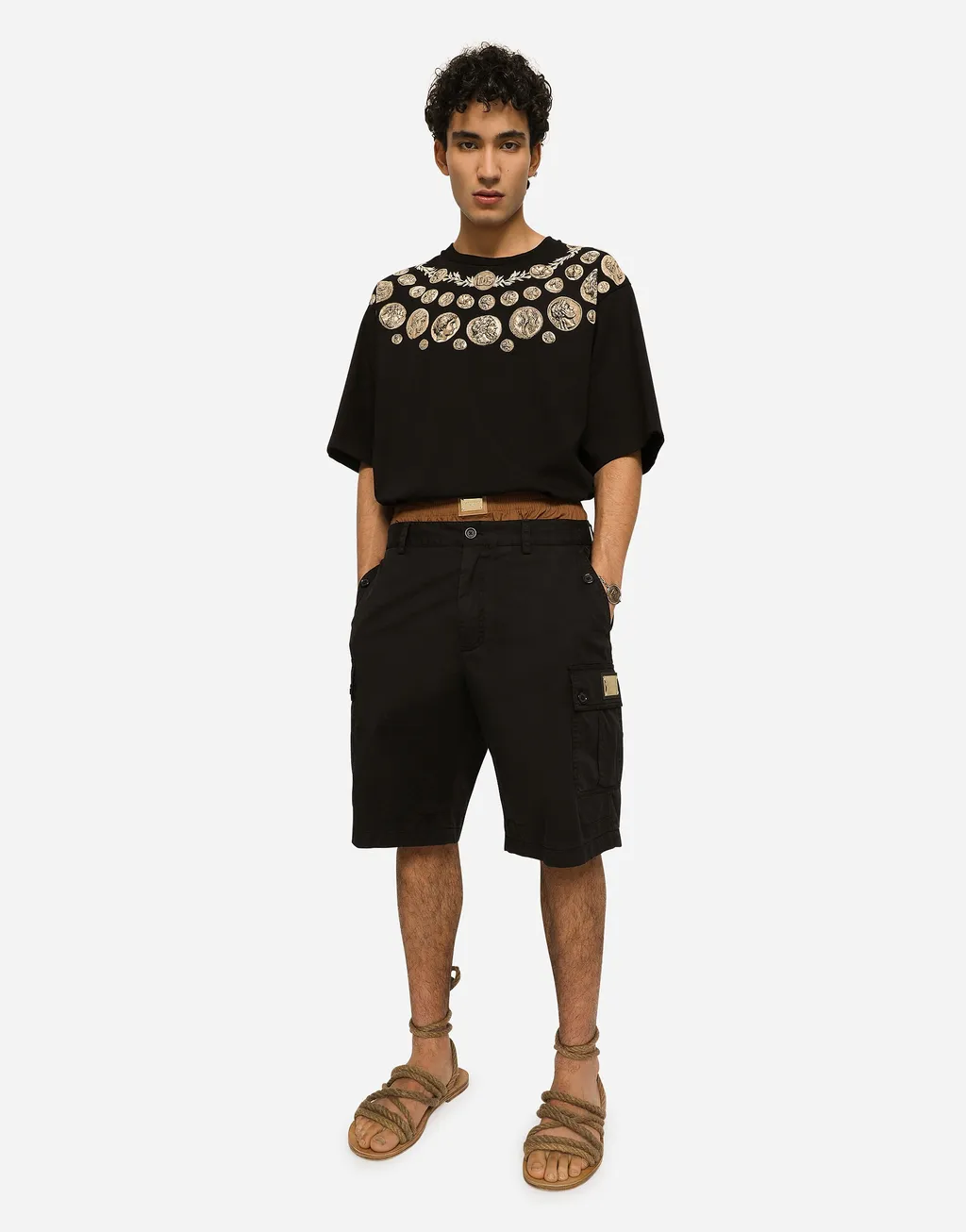 Dolce & Gabbana Brand Plate Stretch Cargo Shorts