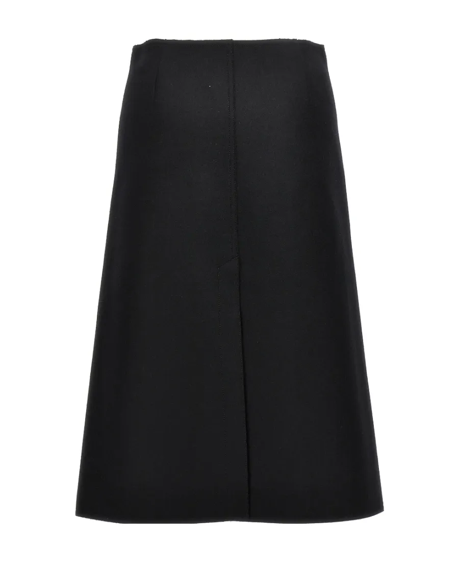 Lanvin Back-Slit A-Line Skirt