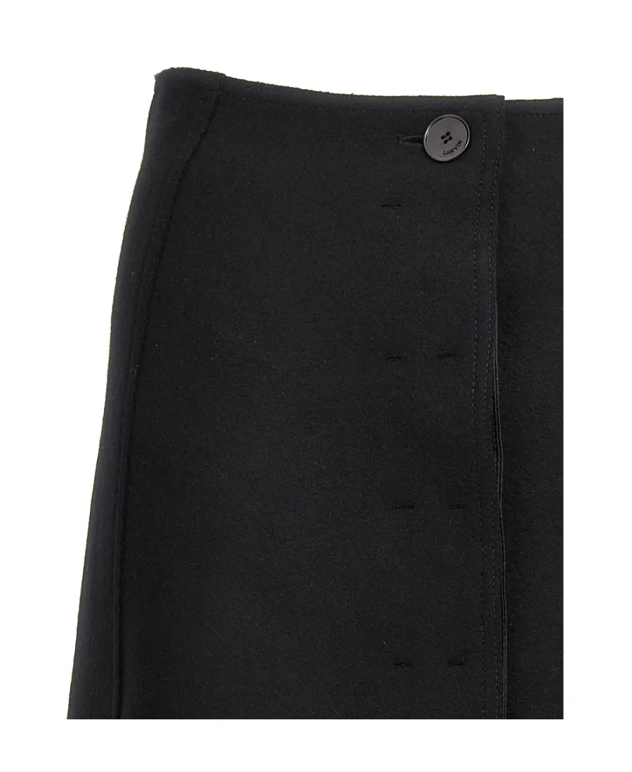 Lanvin Back-Slit A-Line Skirt