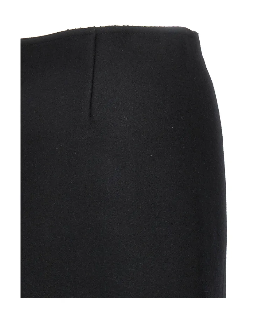 Lanvin Back-Slit A-Line Skirt