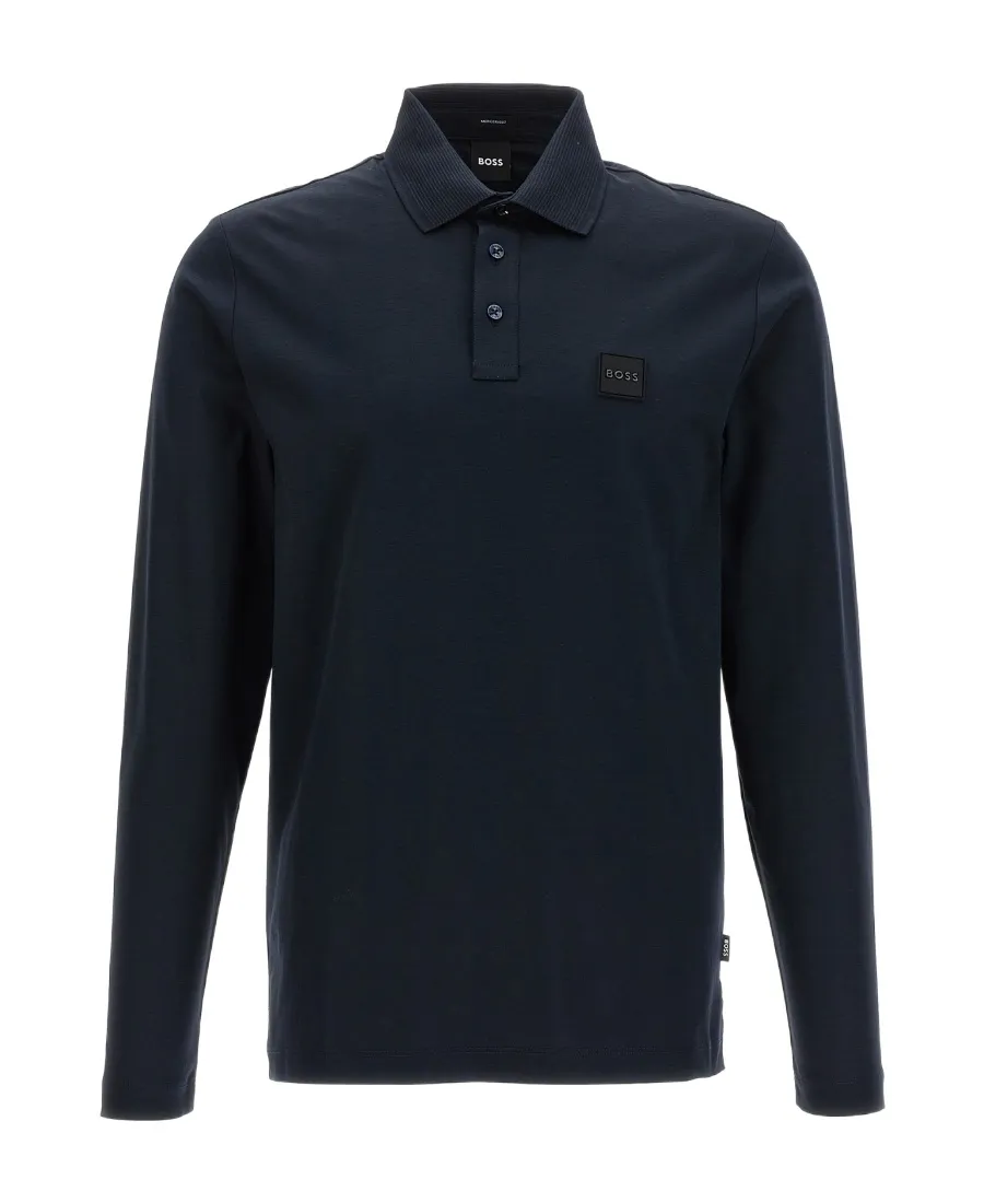 Boss Hugo Boss Logo Patch Long-Sleeved Polo Shirt