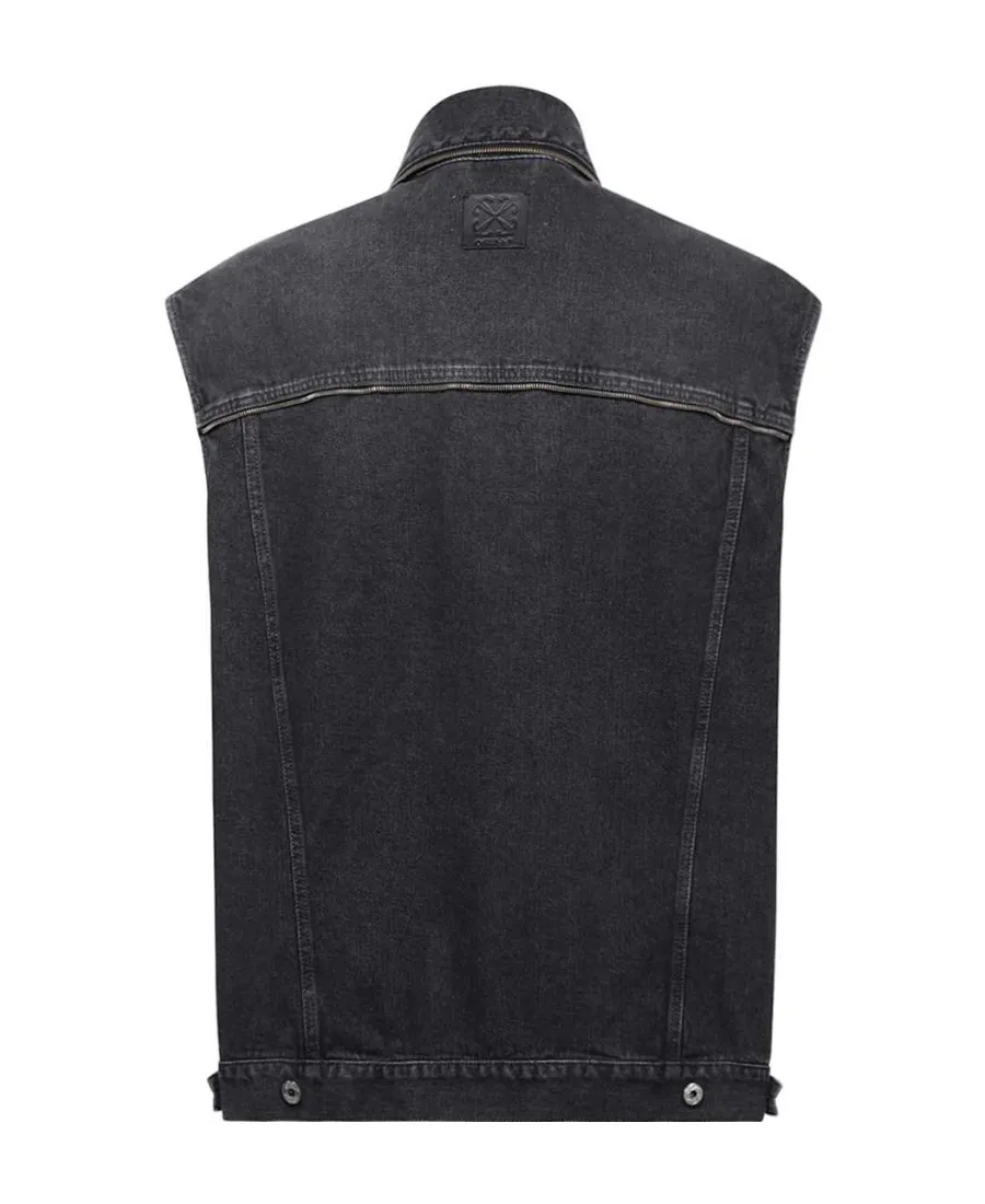 Off-White Buttoned Sleeveless Denim Gilet