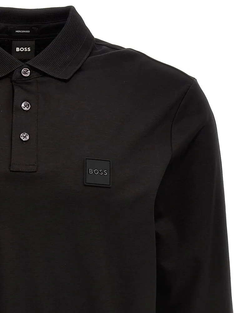 Boss Hugo Boss Logo Patch Long-Sleeved Polo Shirt