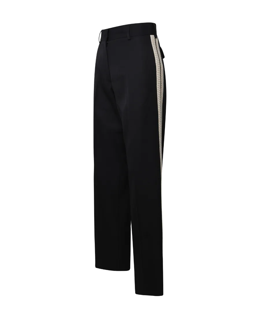 Palm Angels Side Stripe Detailed Straight Leg Trousers