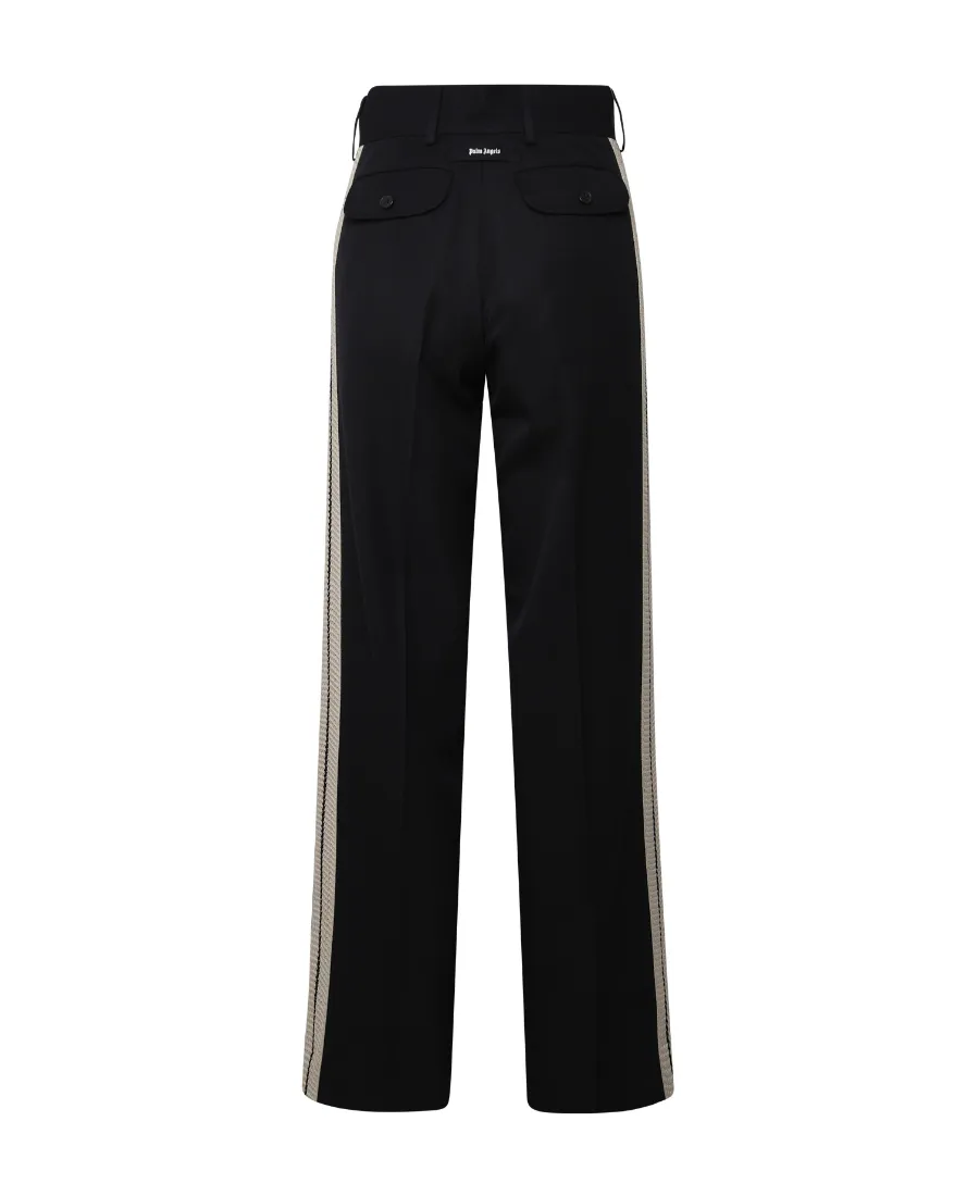 Palm Angels Side Stripe Detailed Straight Leg Trousers