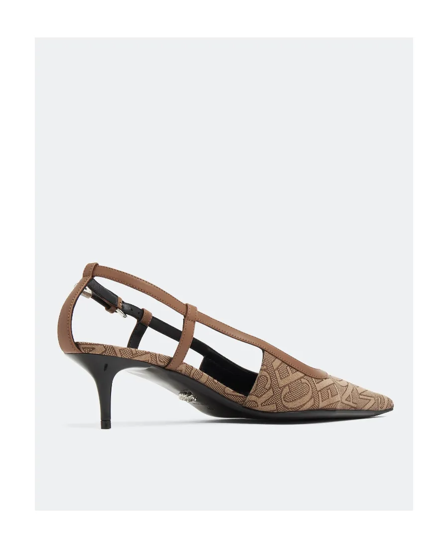 Versace Logo Jacquard Slingback Pumps