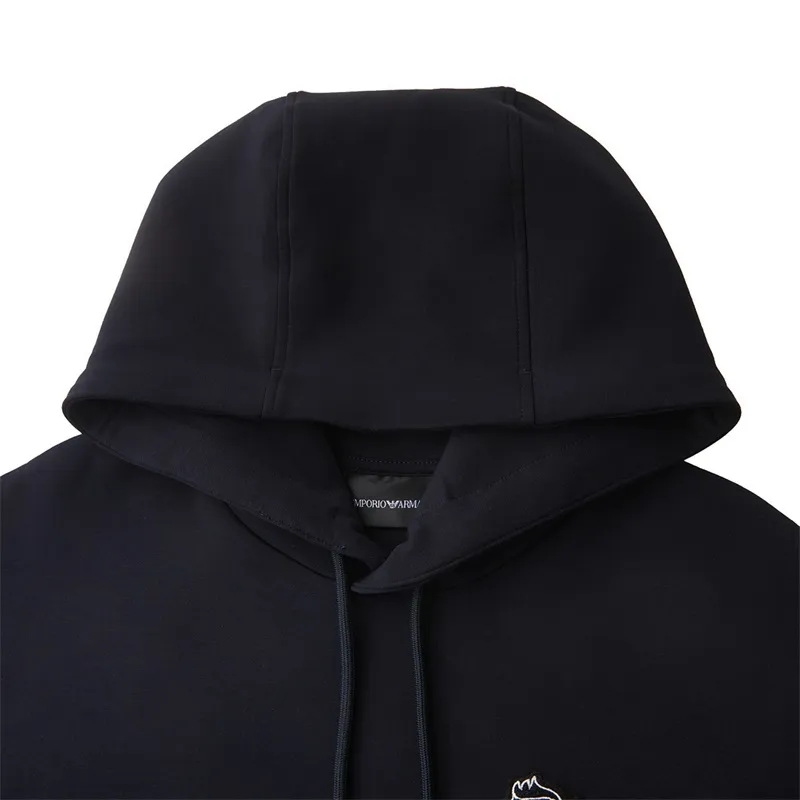 Patch-Detail Drawstring Hoodie
