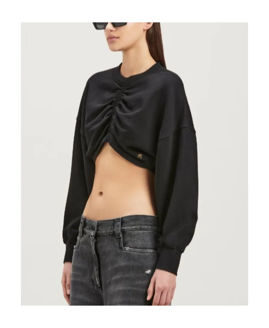 Palm Angels Ruched-Detailed Palm Plaque Sweatshirt