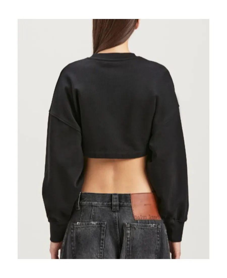 Palm Angels Ruched-Detailed Palm Plaque Sweatshirt