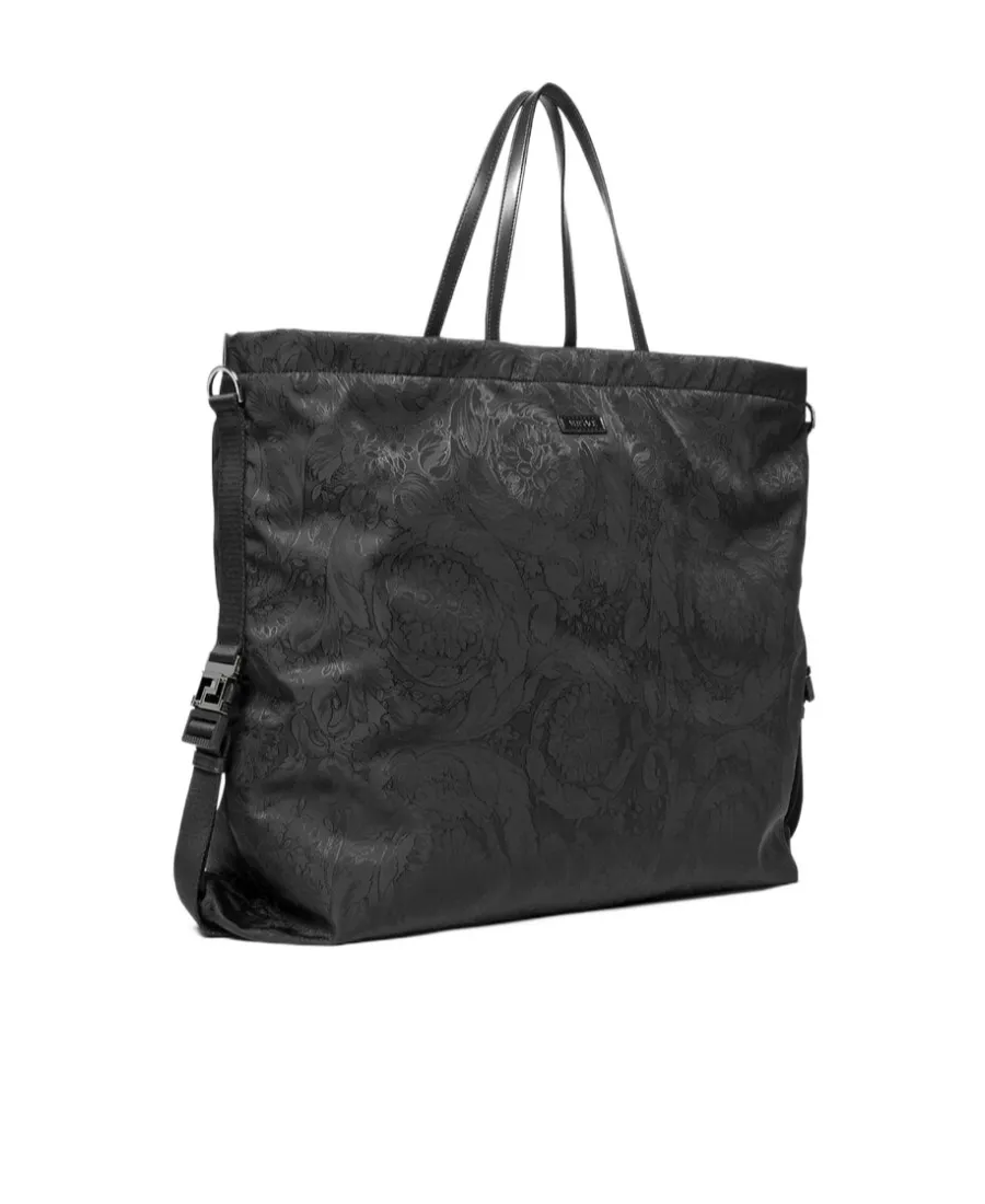 Versace Logo-Patch Open-Top Tote Bag