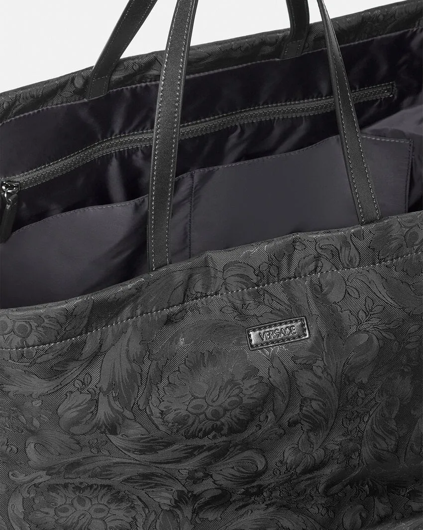 Versace Logo-Patch Open-Top Tote Bag