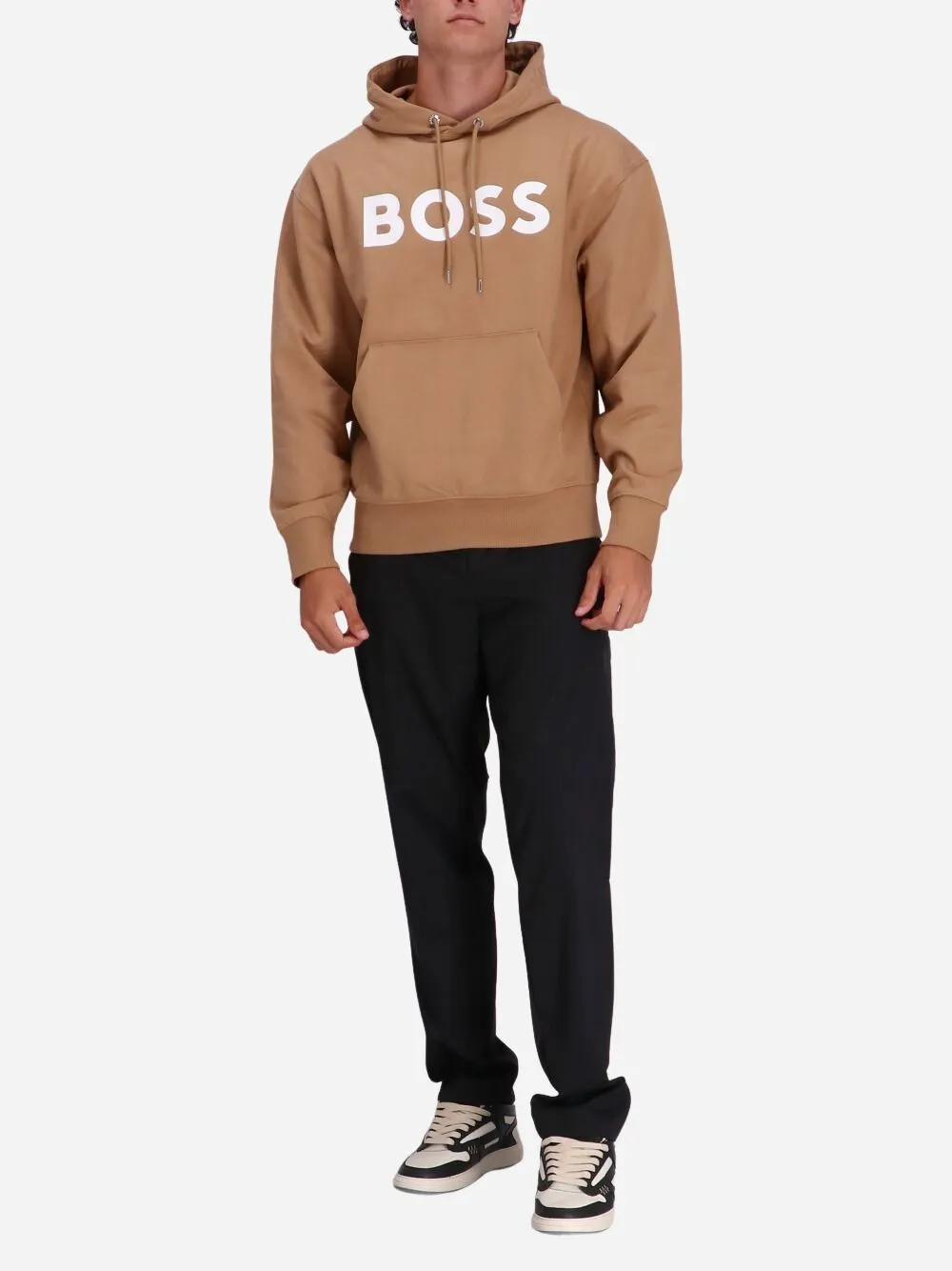 Boss Hugo Boss Logo Printed Drawstring Hoodie