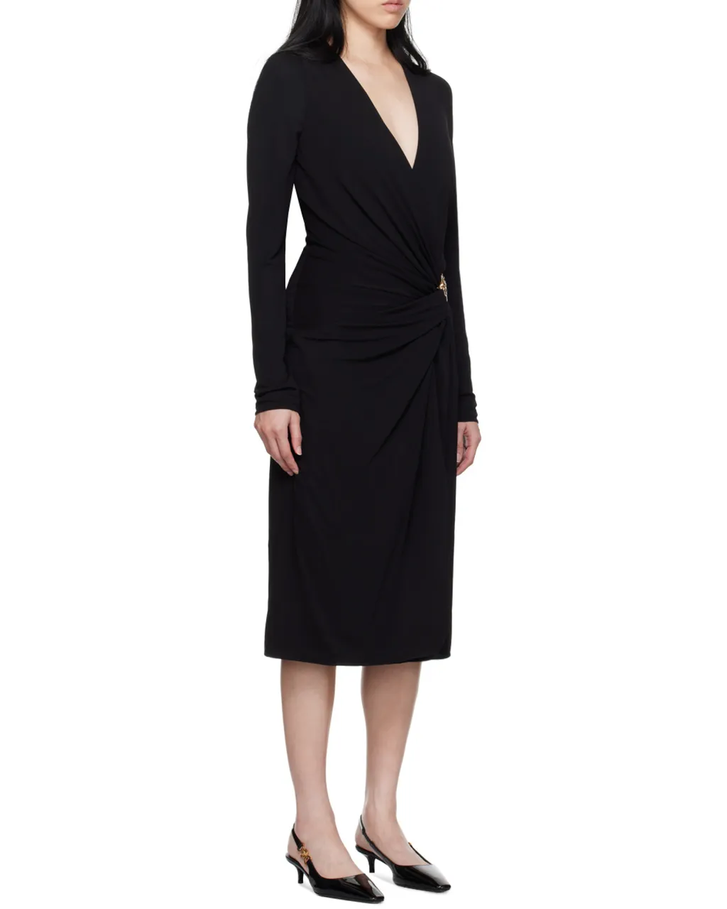 Versace Medusa '95 V-Neck Midi Wrapped Dress