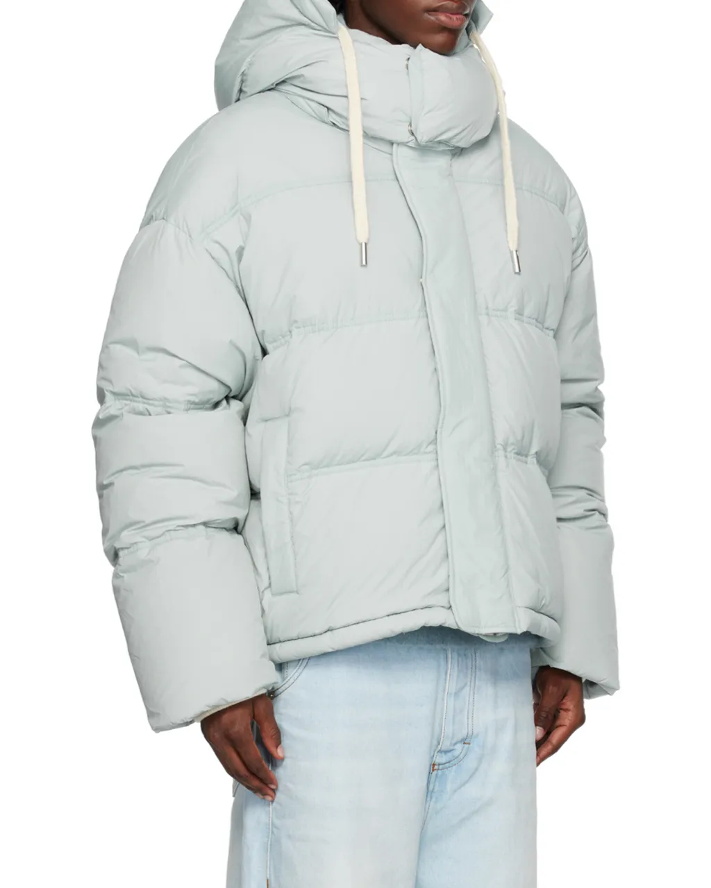 Hooded Pull Rope Down Jacket