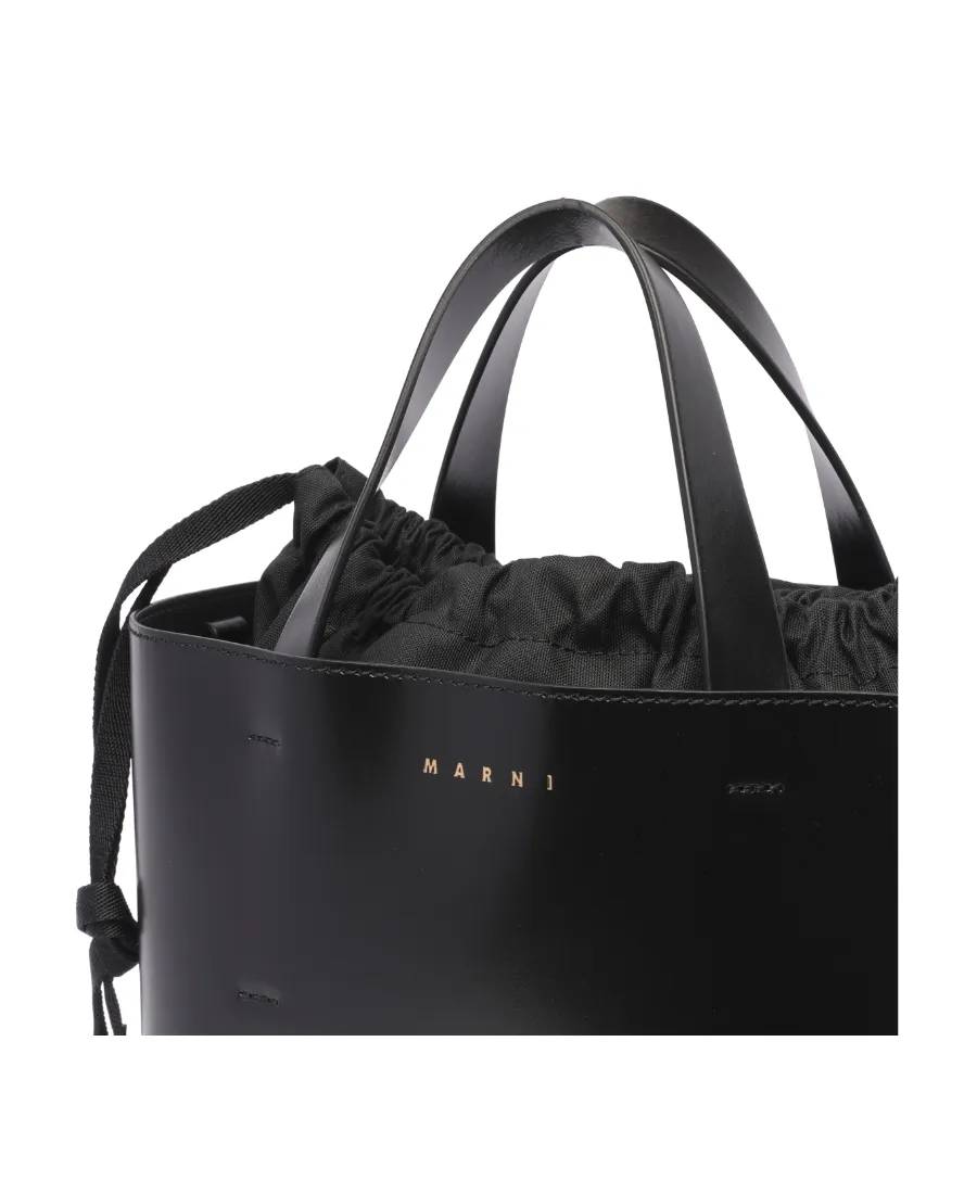 Marni Logo Printed Drawstring Tote Bag