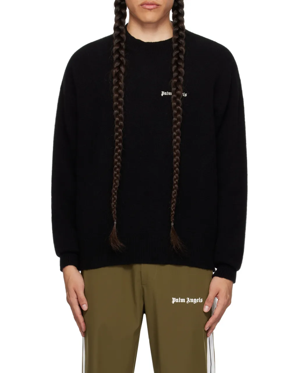 Palm Angels Logo Embroidered Knitted Jumper