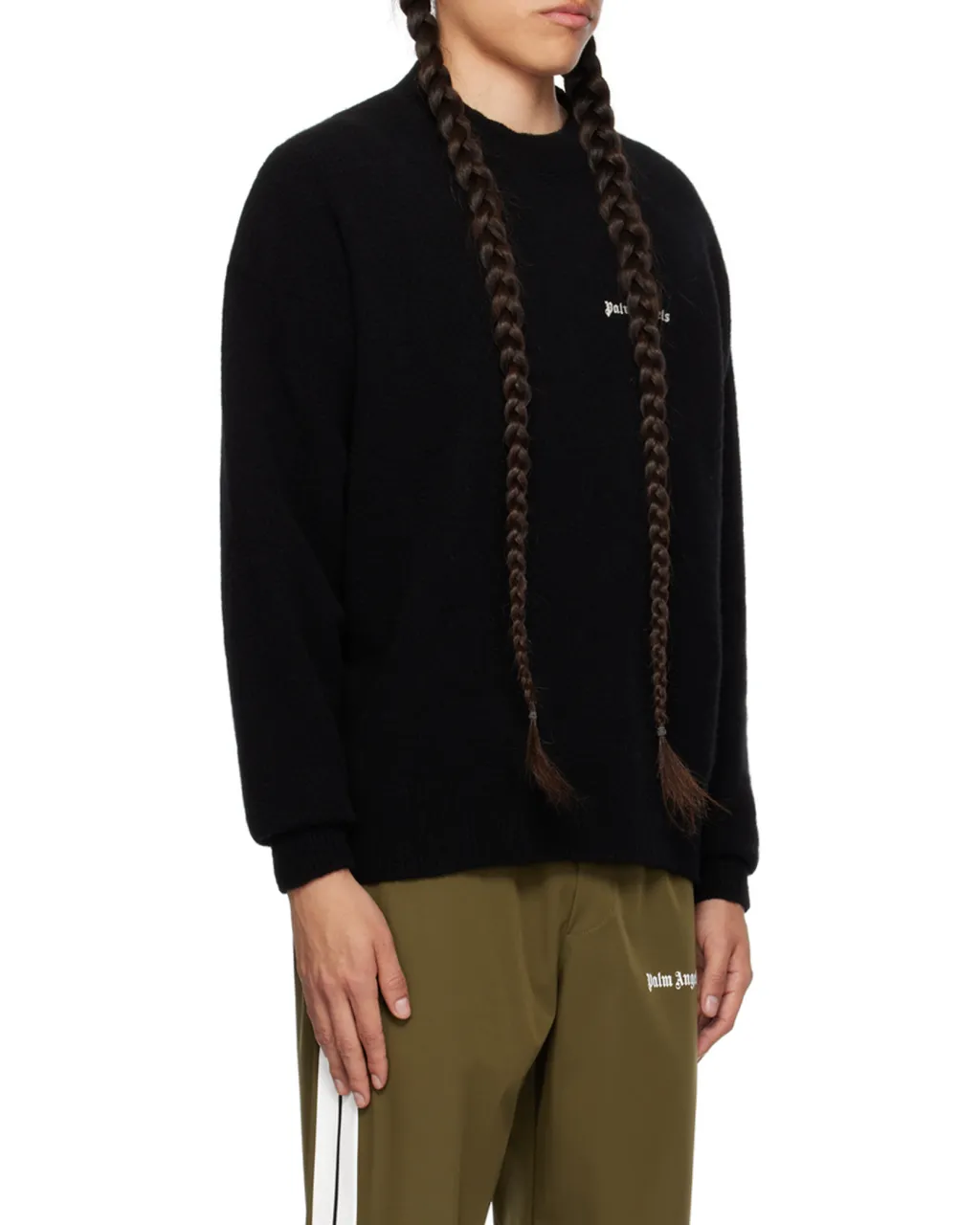 Palm Angels Logo Embroidered Knitted Jumper