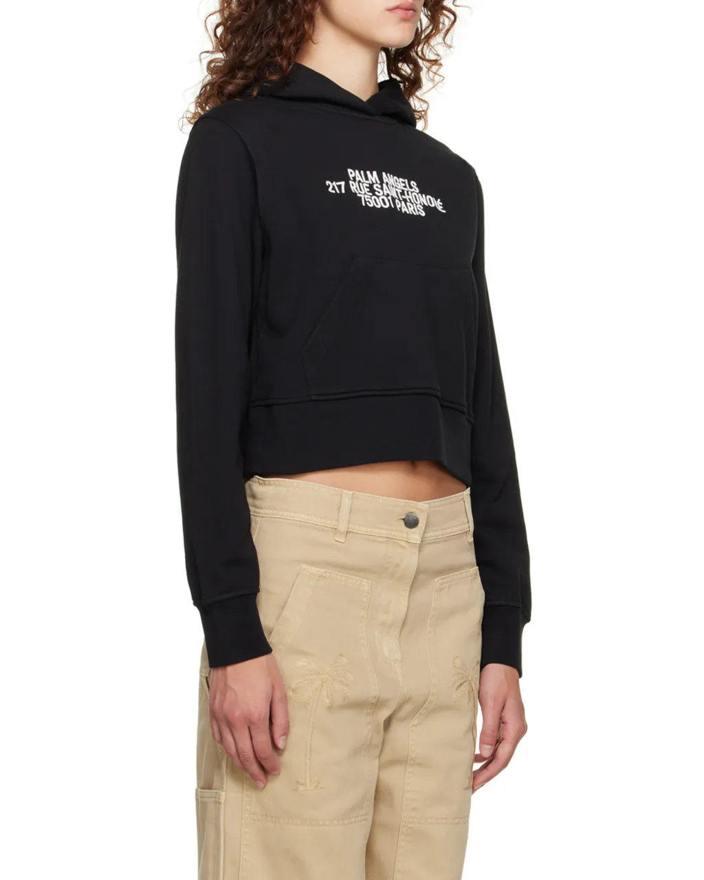 Palm Angels Logo Detailed Hoodie