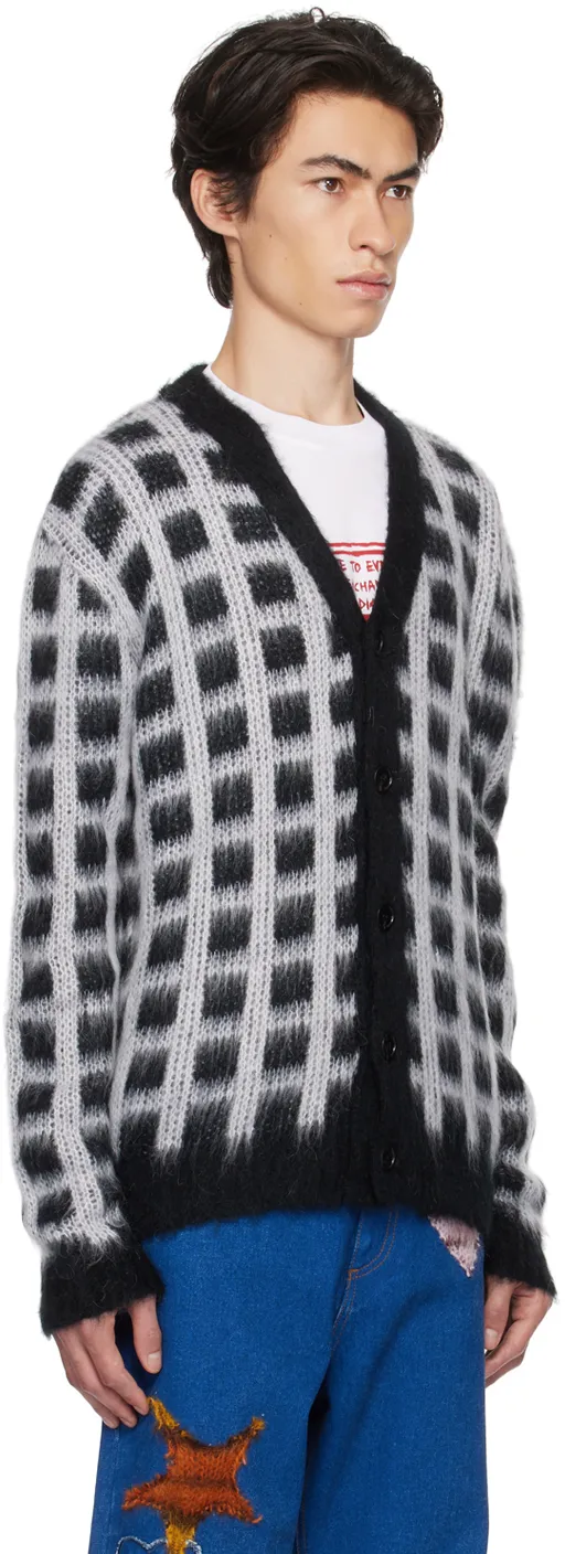 Marni Brushed Check Fuzzy Wuzzy Cardigan