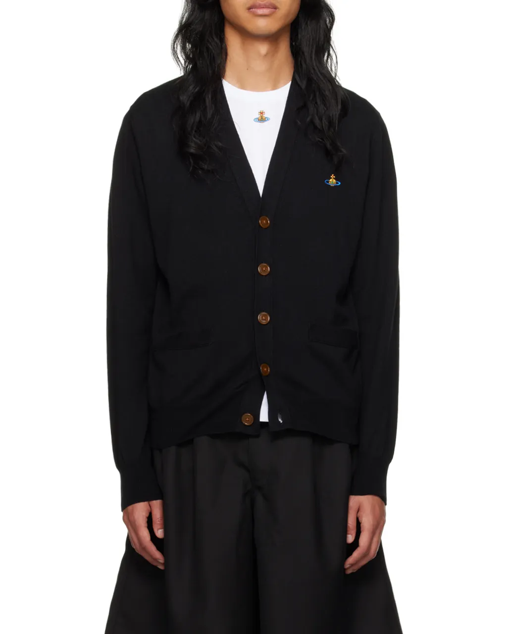Vivienne Westwood Orb Logo Embroidered V-Neck Cardigan