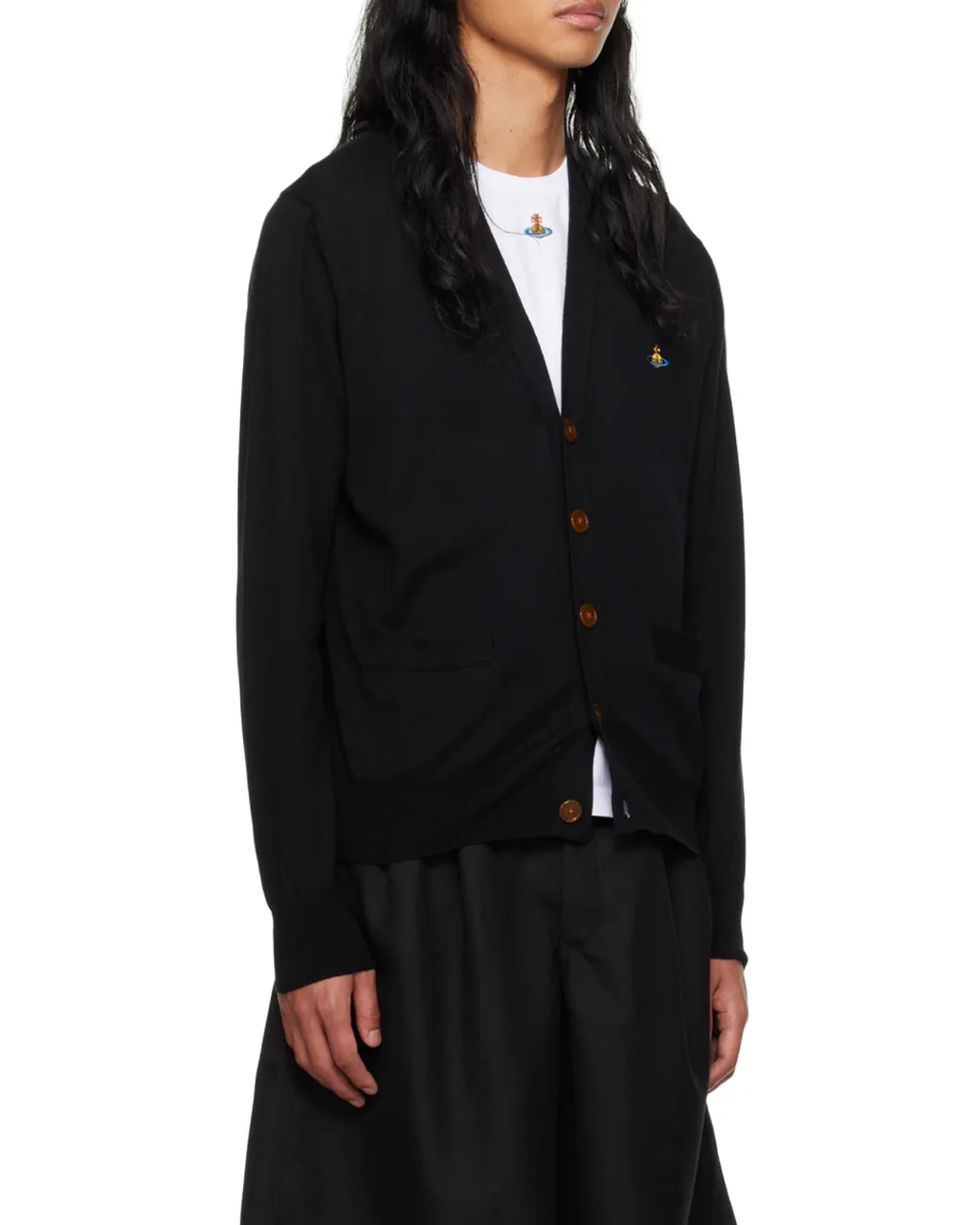 Vivienne Westwood Orb Logo Embroidered V-Neck Cardigan