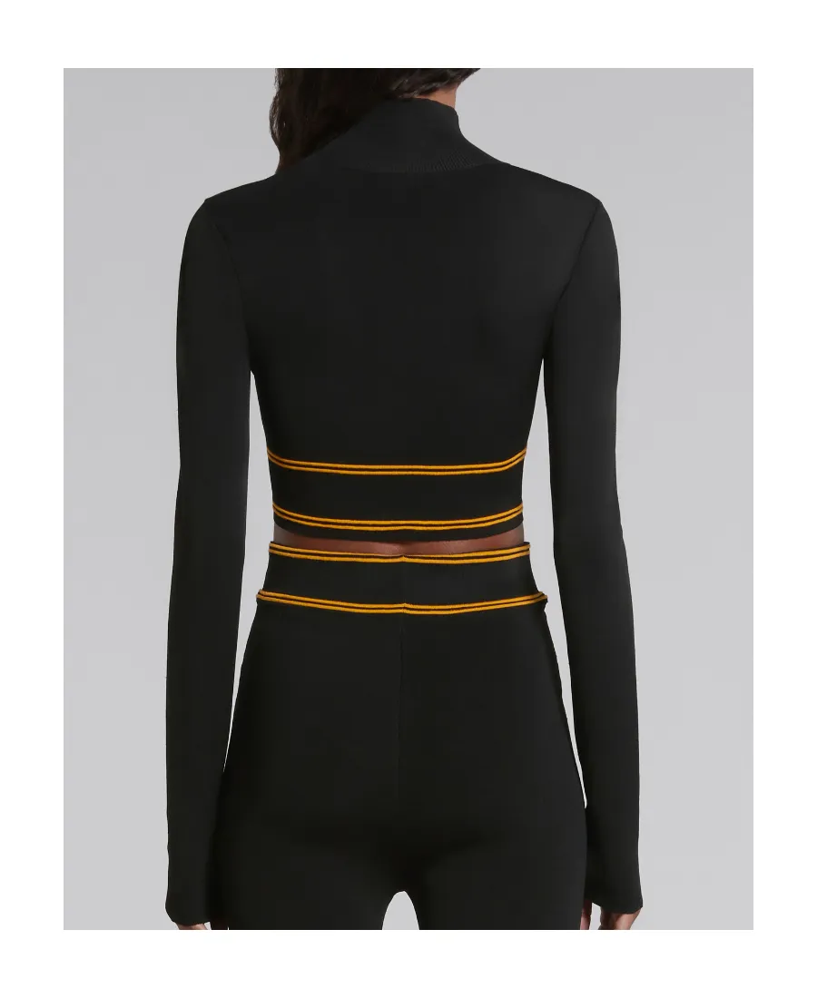 Marni Logo Intarsia-Knit High Neck Cropped Jumper