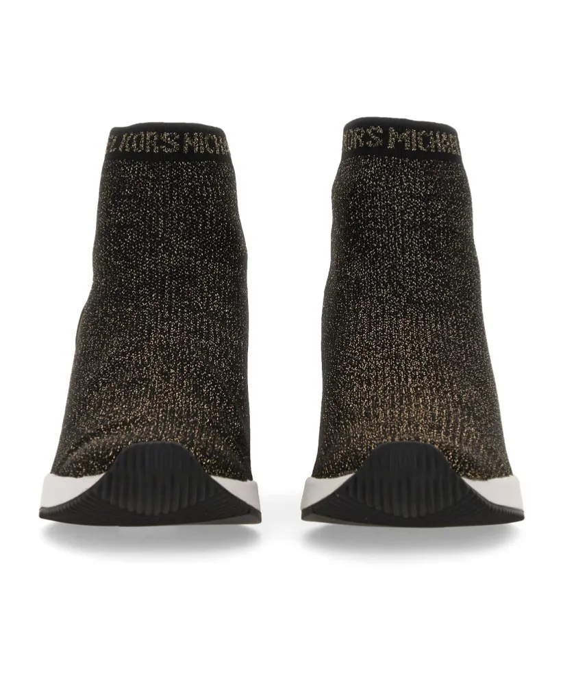 Michael Michael Kors Skyler Metallic Stretch Knit Sock Sneakers