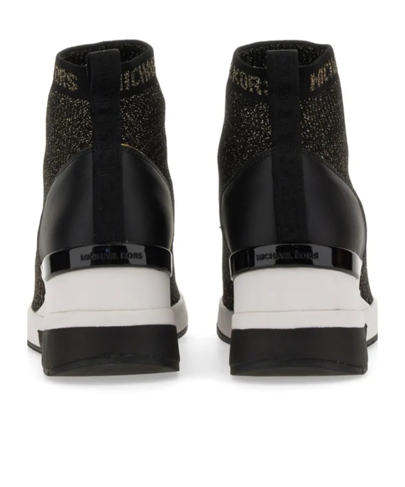 Michael Michael Kors Skyler Metallic Stretch Knit Sock Sneakers
