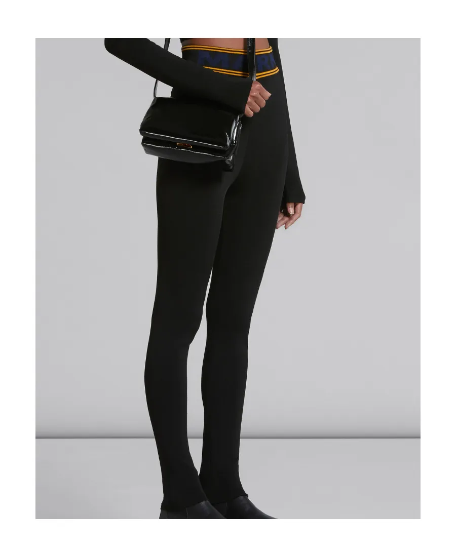Marni Logo Waistband High Waist Trousers