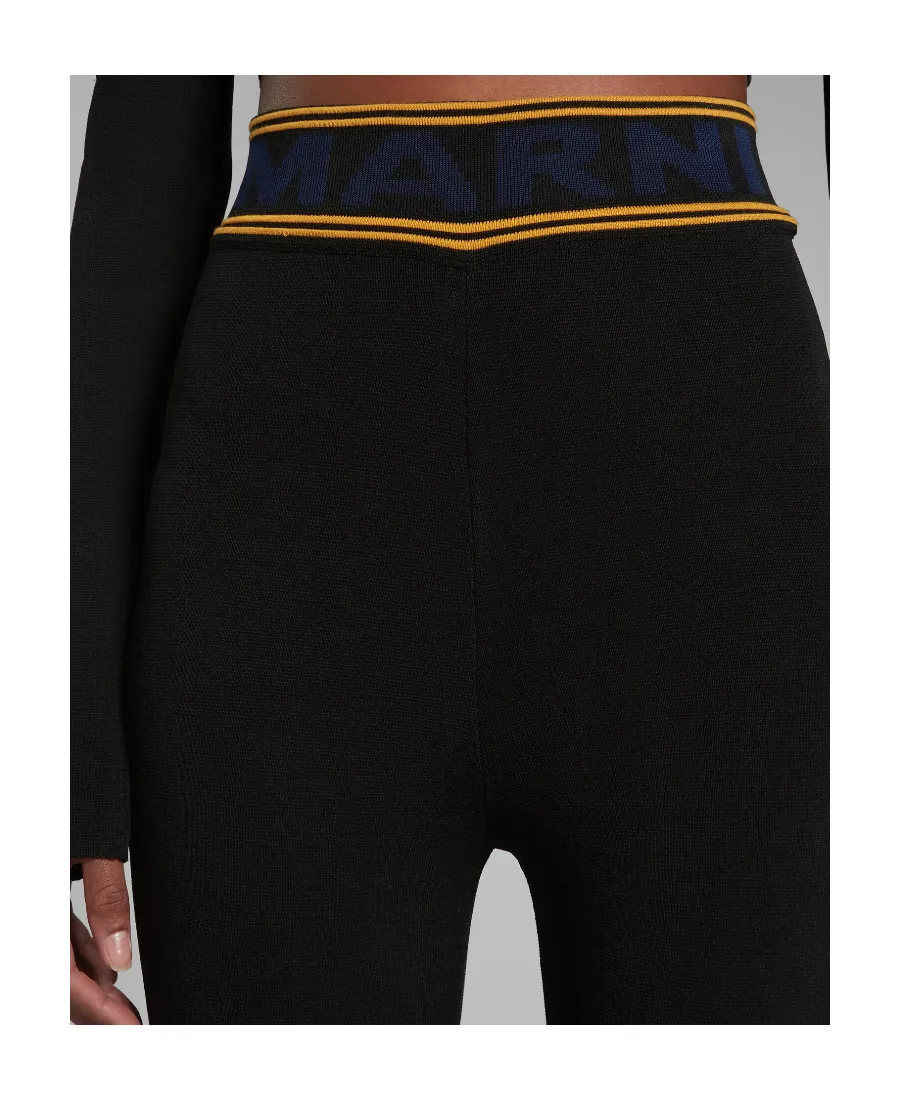 Marni Logo Waistband High Waist Trousers