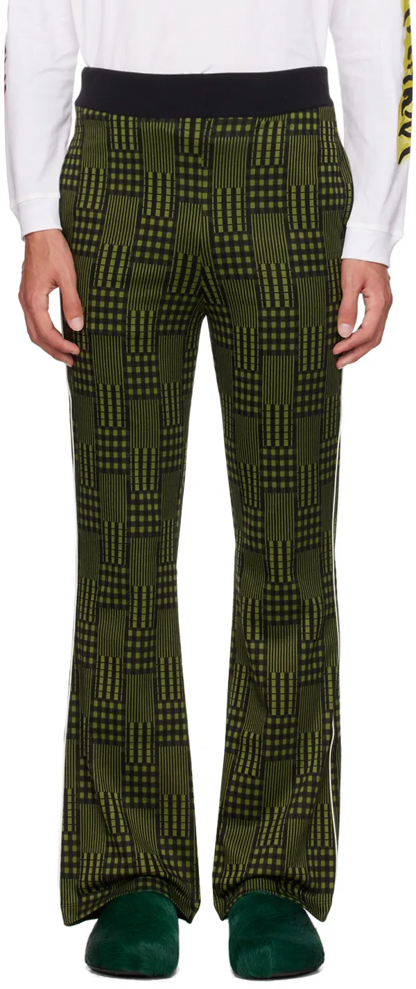 Geometric-Print Slim-Cut Trousers