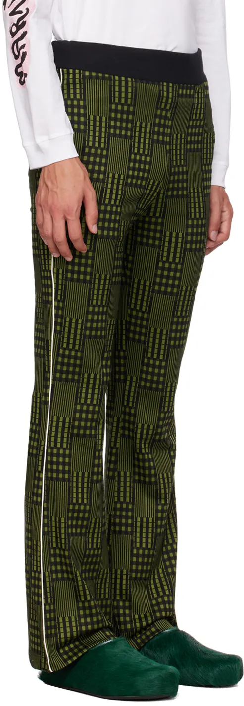 Geometric-Print Slim-Cut Trousers