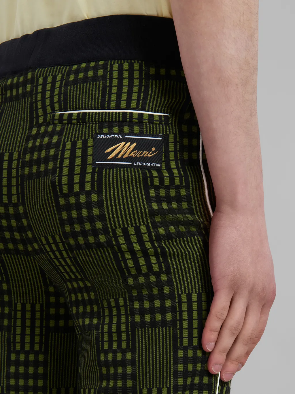Geometric-Print Slim-Cut Trousers