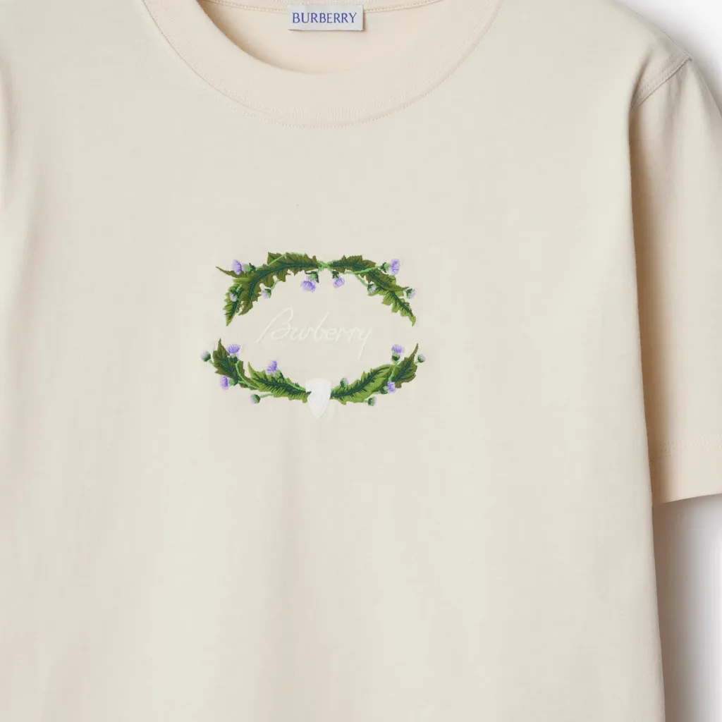 Burberry Logo Embroidered Crewneck T-Shirt