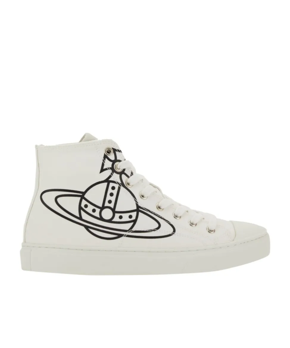 Vivienne Westwood Plimsoll Orb Printed High-Top Sneakers