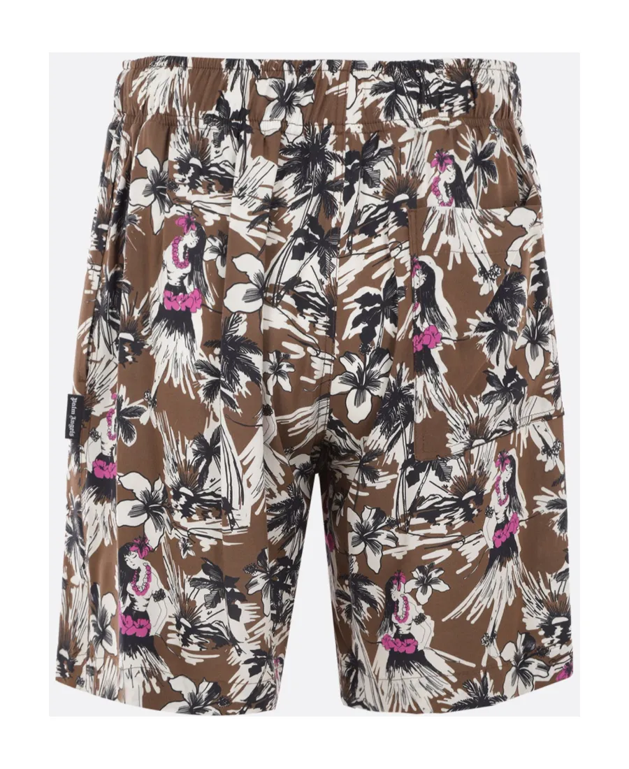 Palm Angels Hula Printed Drawstring Shorts
