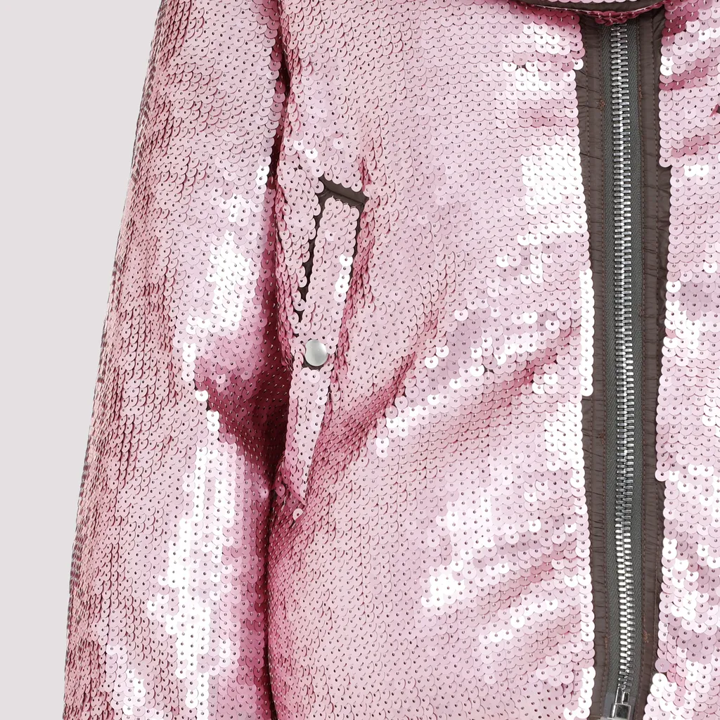 Sequin-Embellished Wool Puffer Jacket