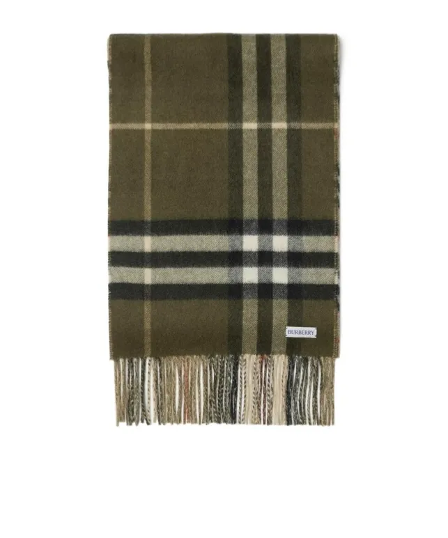 Burberry Checkered Fringed Scarf