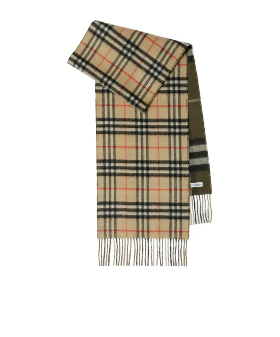 Burberry Checkered Fringed Scarf