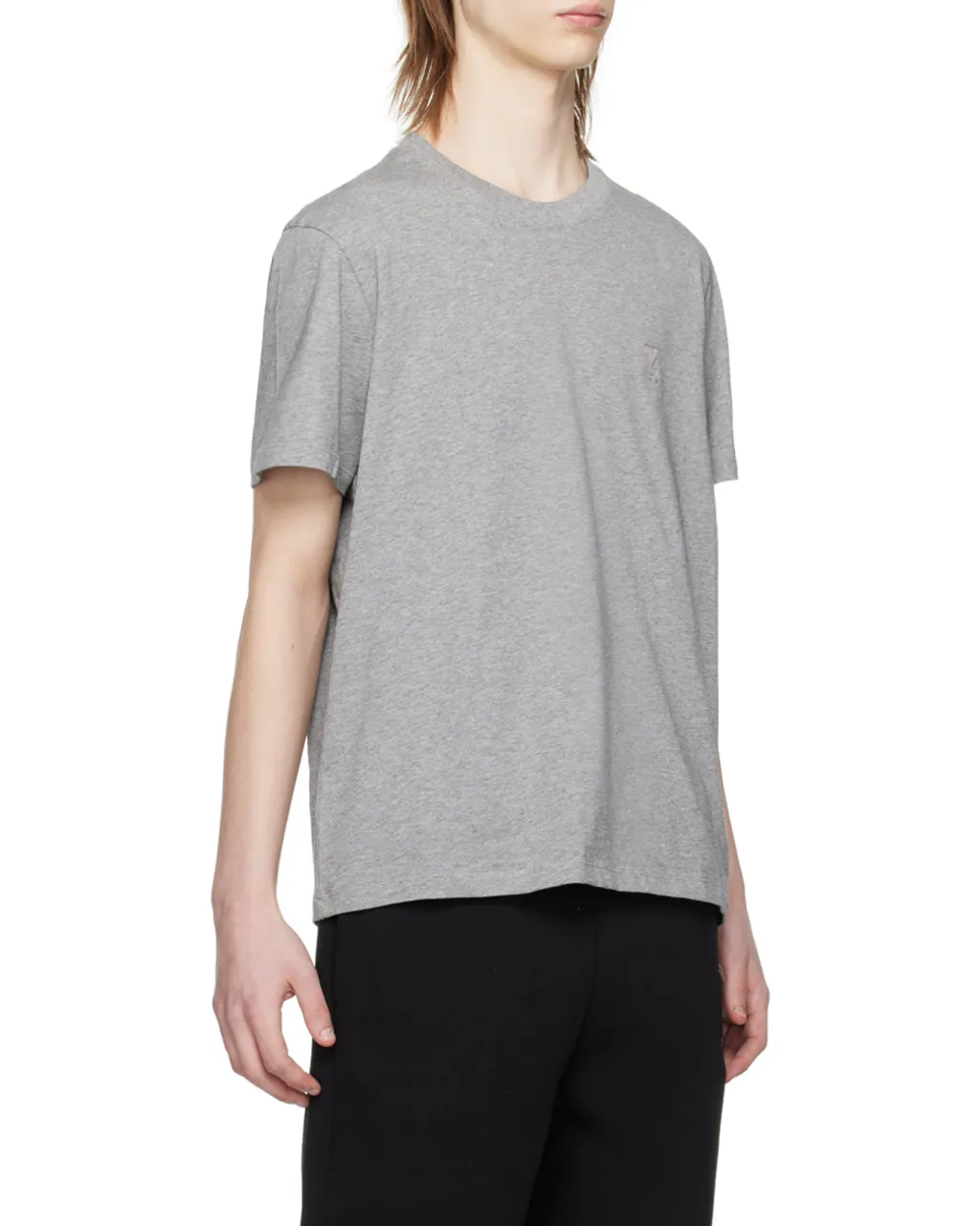 Ami Paris Logo Embroidered Crewneck T-Shirt