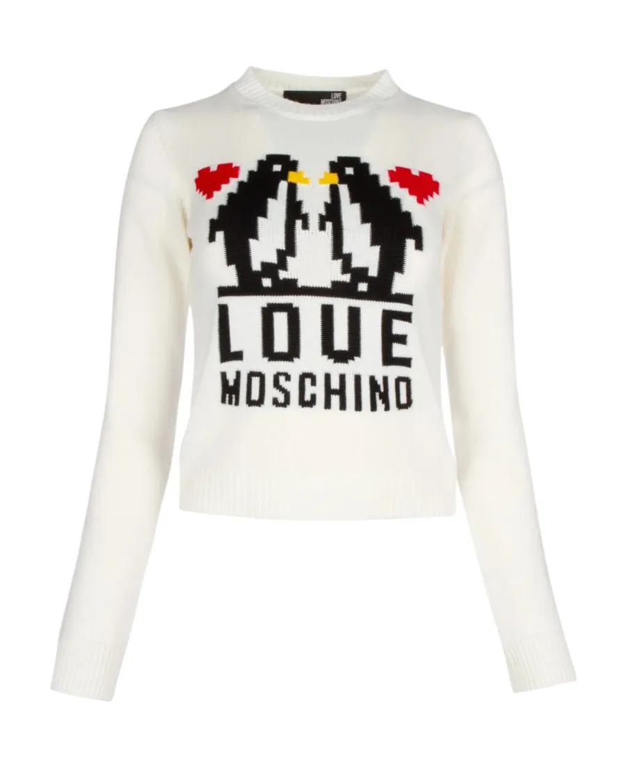 Pattern Inlaid Round Neck Sweater