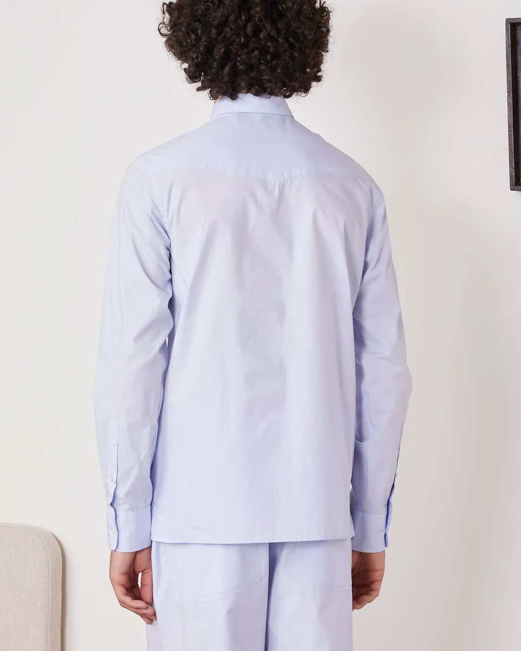 Pointed Collar Long-Sleeved Shirt