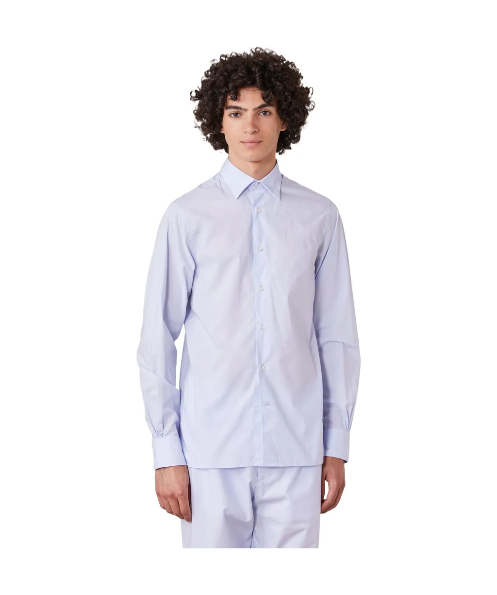 Pointed Collar Long-Sleeved Shirt