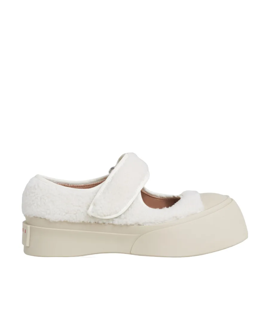 Shearling Touch-Strap Mary Jane Sneakers