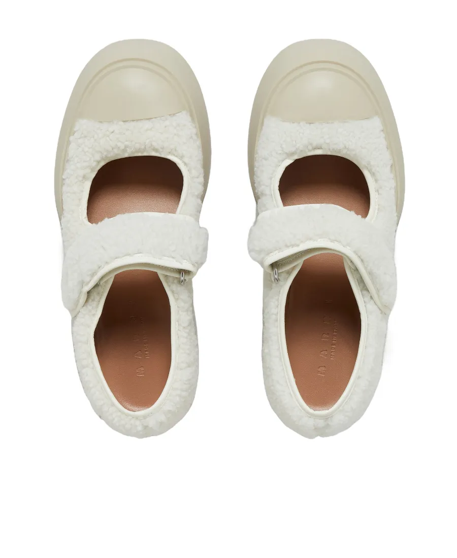 Shearling Touch-Strap Mary Jane Sneakers