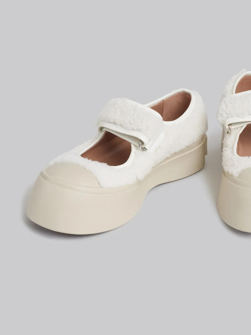 Shearling Touch-Strap Mary Jane Sneakers