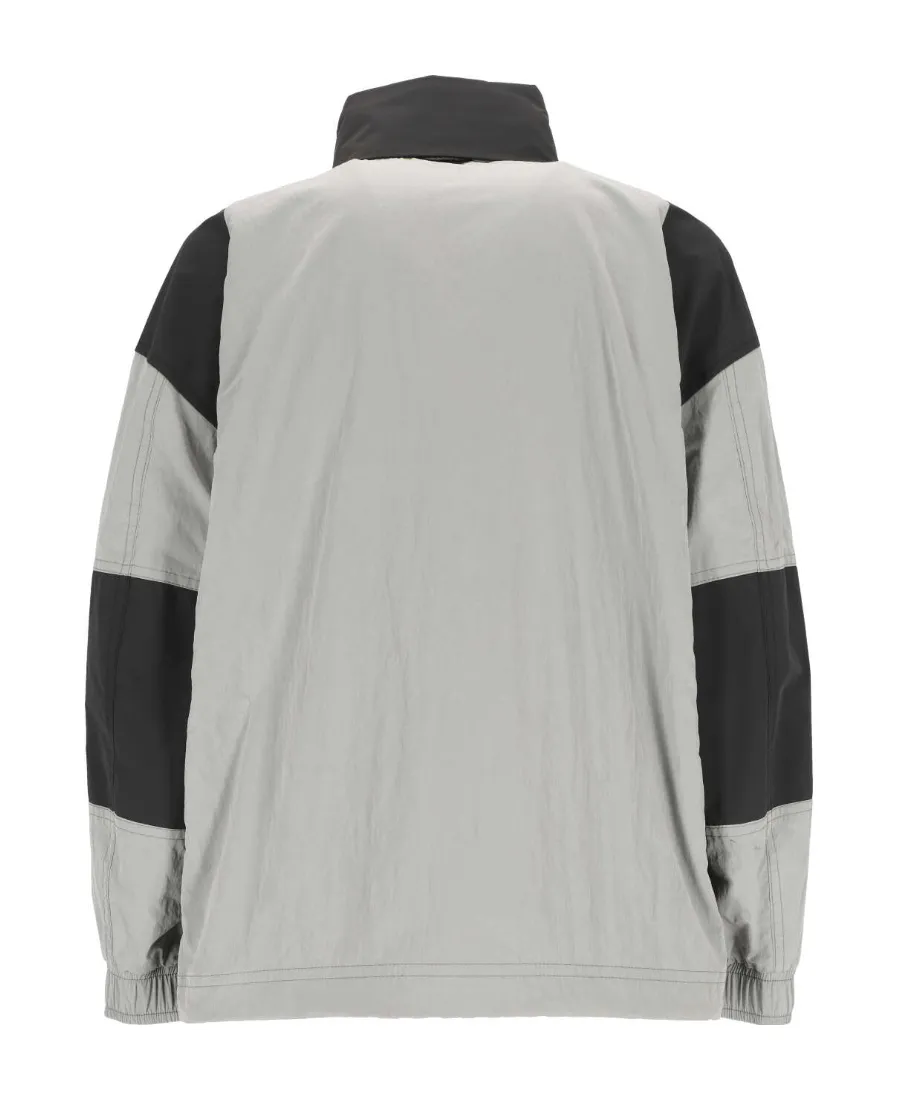 Logo-Patch Colour-Block Hooded Jacket