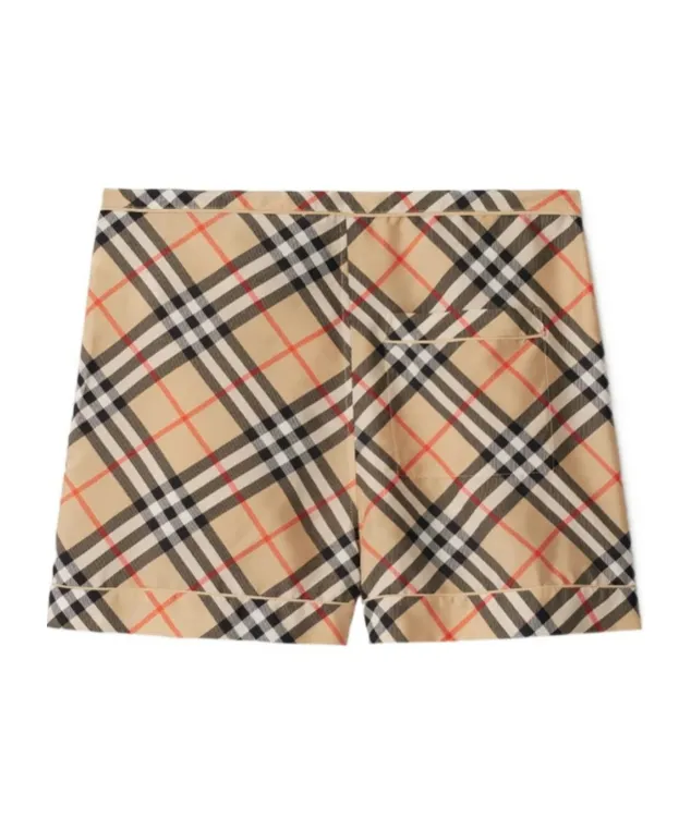 Burberry Check Printed Drawstring Shorts