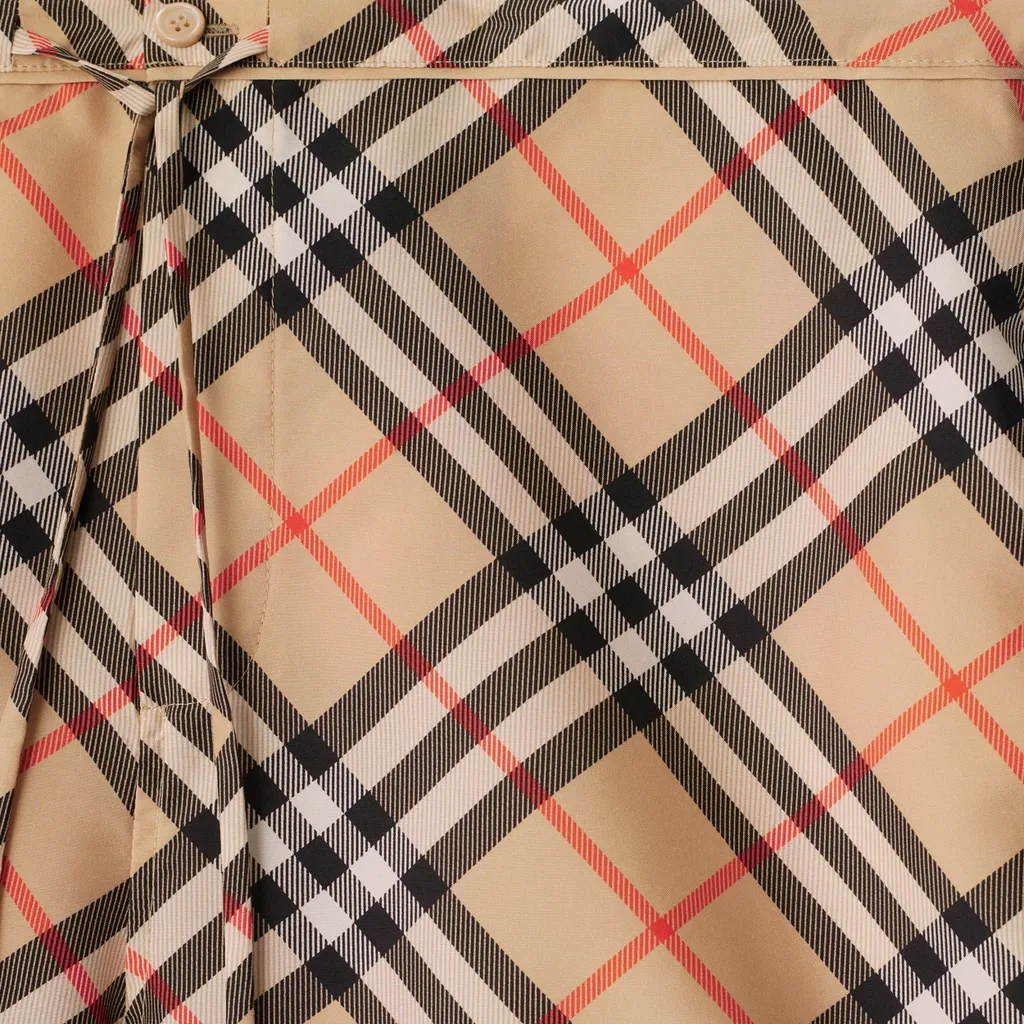 Burberry Check Printed Drawstring Shorts